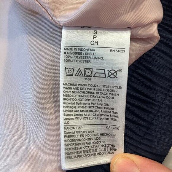 Gap Women's Varsity Bomber Jacket Size Small Navy White Long Sleeve - Picture 5 of 12